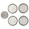 Antiqued Silver Plated Brass 25mm Round Frames with Two Rings - Set of Four - S-F39